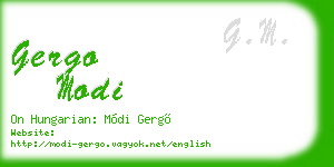 gergo modi business card